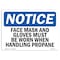 Signmission OSHA, Face Mask & Gloves Must Worn When Handling, 24in X 18in Plastic, 24" W, 18" H, Landscap OS-NS-P-1824-L-12373 - alternate 1